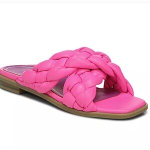 EUC Vionic Size 5 Braided Cross Strap Slides Kalina Bubblegum Pink